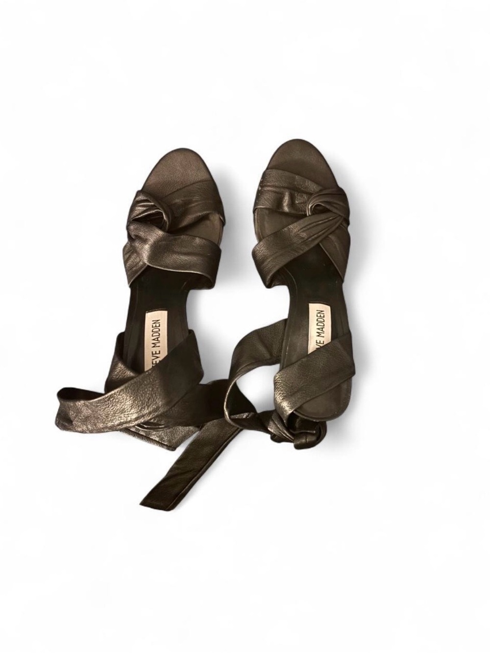 Steve Madden Black Knot Wrap Leather Heels